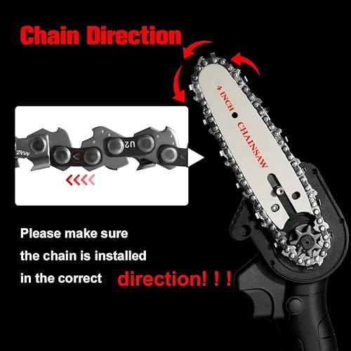 Miniatura 3 de Kit de herramientas de motosierra miniatura, 12 accesorios completos, incluyendo 4 paquetes de cadenas para motosierra eléctrica inalámbrica de 4