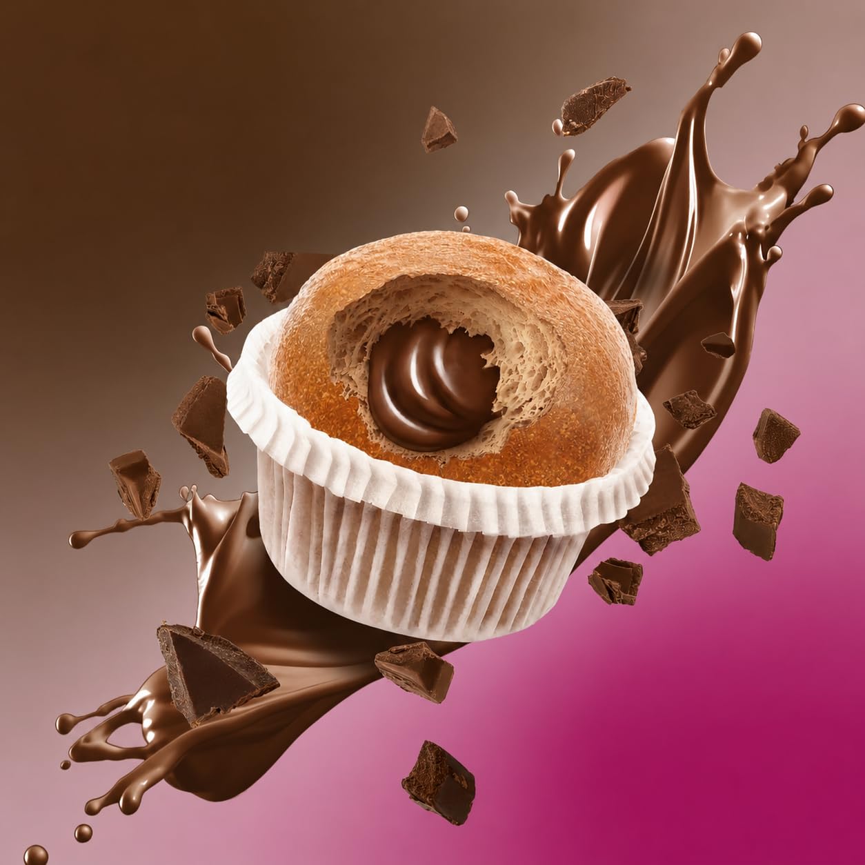 FEELING OK BOMBER KETO da 50 Gr CHOCO CREAM - Muffin Chetogenico Ripieno Crema di Cioccolato con solo 2,00 Gr di Carbo e solo 0,50 Gr di Zuccheri (Box da 10 Pezzi da 50 Gr)