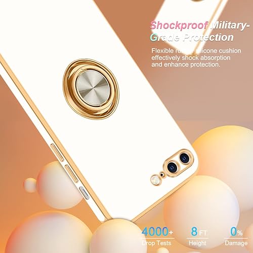 Miniatura 10 de Fingic Funda para iPhone 7 Plus, iPhone 8 Plus con soporte de anillo, soporte delgado y delgado, soporte magnético para automóvil para mujeres y