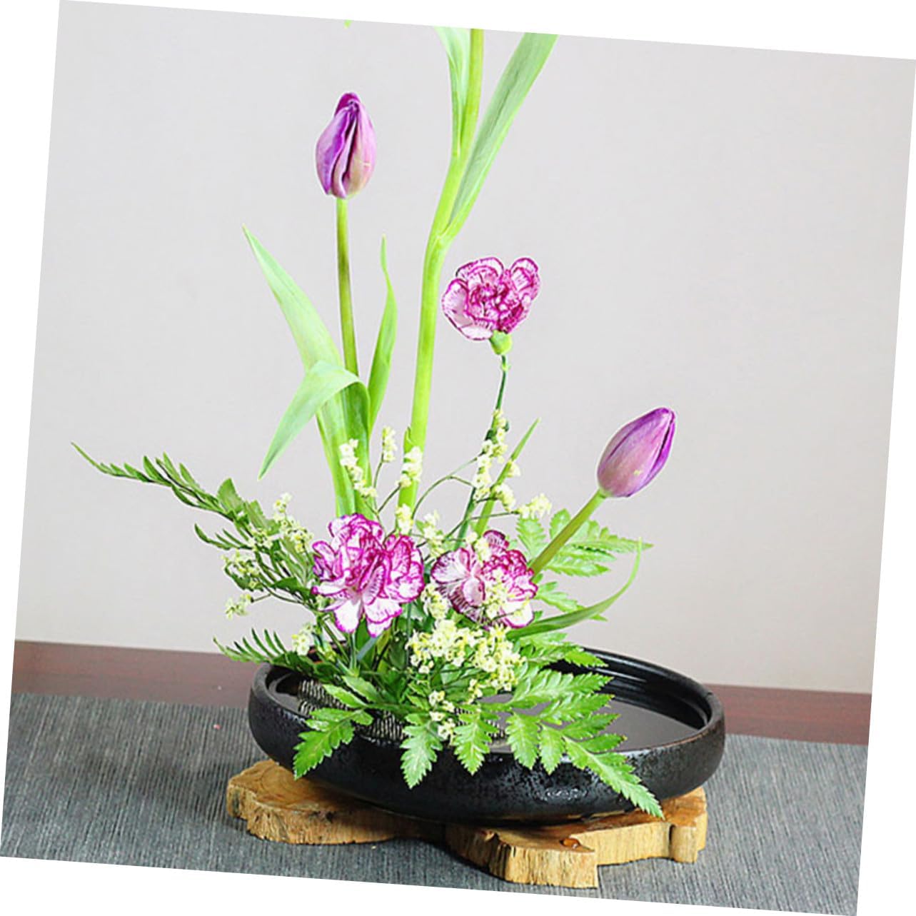 ULDIGI Ceramic Flower Frog Pin with Sturdy Round Holder Base for DIY Flower Arranging Stable and Ikebana Vase Pot for Floral Decorations and Plant Display