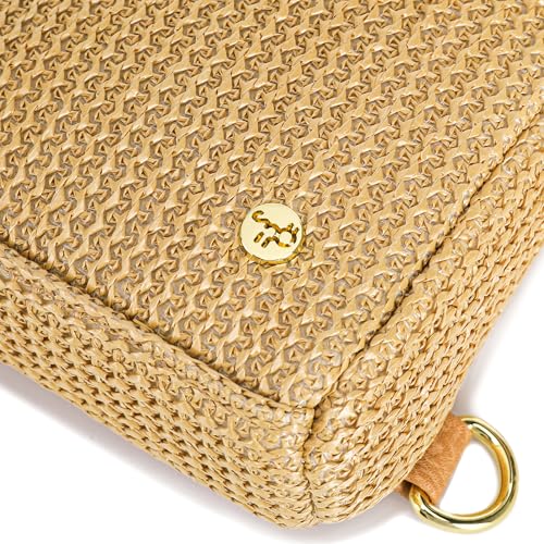 RFID Straw Crossbody Bag for Women 2025 Woven Raffia Sling Purse with Card Slots, Small Summer Crossbody Bag for Travel, Beach, Vacation(Pure Khaki) 7