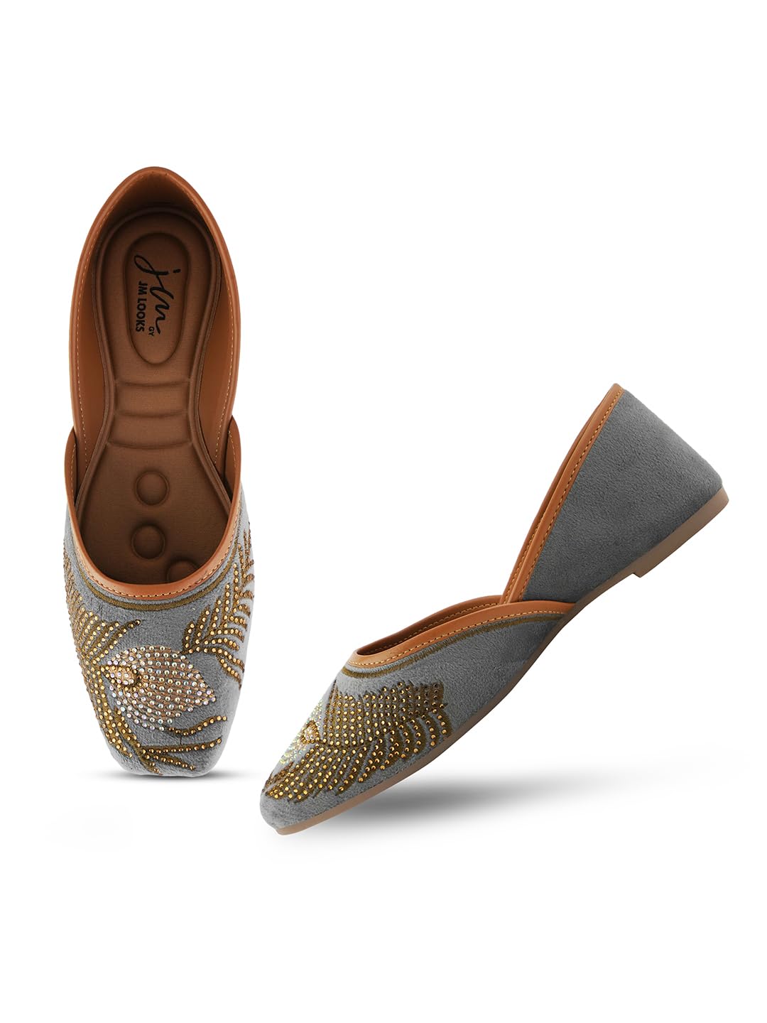 Women Punjabi Jutis Designer Hand Embroidery Comfortable sole with Stone Work For Women's & Girls-image-48