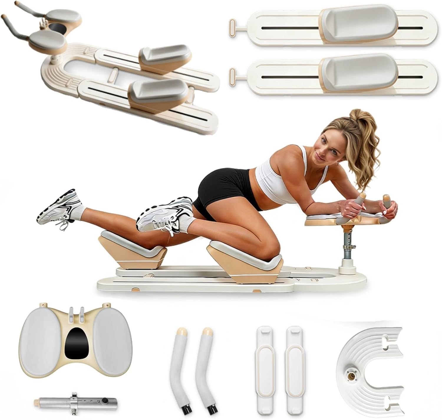 Spine Twist & Stretch Trainer Home Gym Exercise Machine, Ab & Back Stretcher for Core Lower Back Training, Full Body Stretch Twist Waist Leg Workout Equipment, US Local Ship