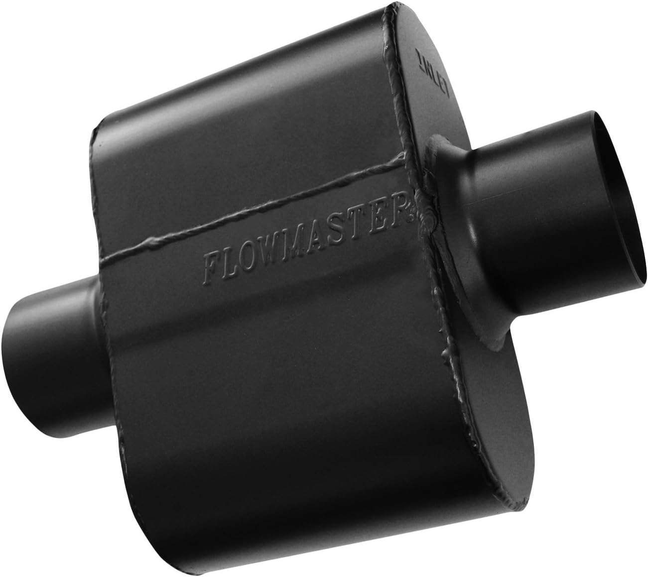 Flowmaster 842515 Super 10 Muffler 409S - 2.50 Center IN / 2.50 Center OUT - Aggressive Sound, Black