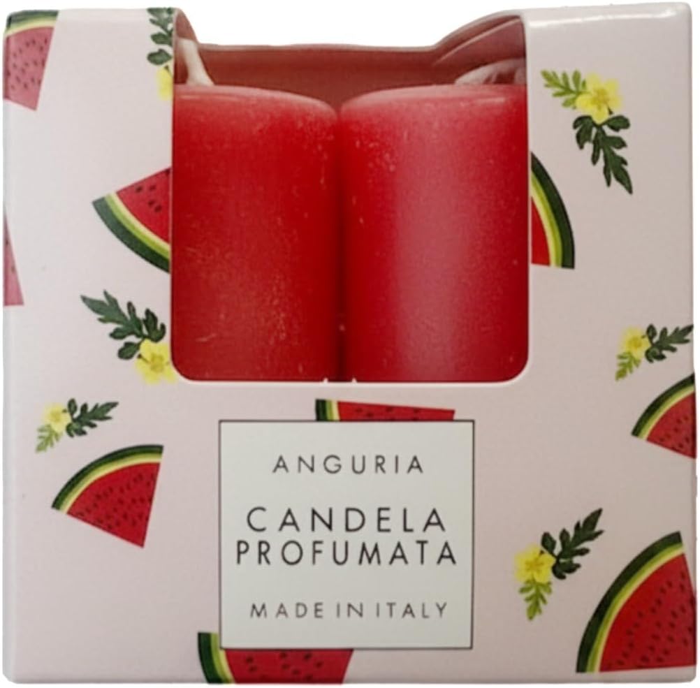 Set of 4 Scented Candles Pocket Season Diameter 3 cm Height 5.5 cm Spring/Summer Watermelon Cereria Di Giorgio