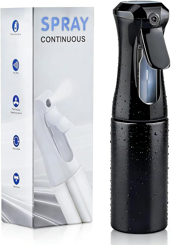 Frasco spray recarregável HPPFFY com névoa fina, 200 mL, preto