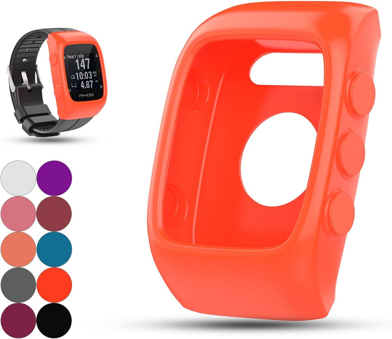iFeeker Polar M400/M430 Watch Replacement Band Cover Protector Sleeve, Soft Silicone Shock-proof and Shatter-resistant Sleeve Band Cover Protective Case Pouch for Polar Unisex M400 / M430 GPS Watch