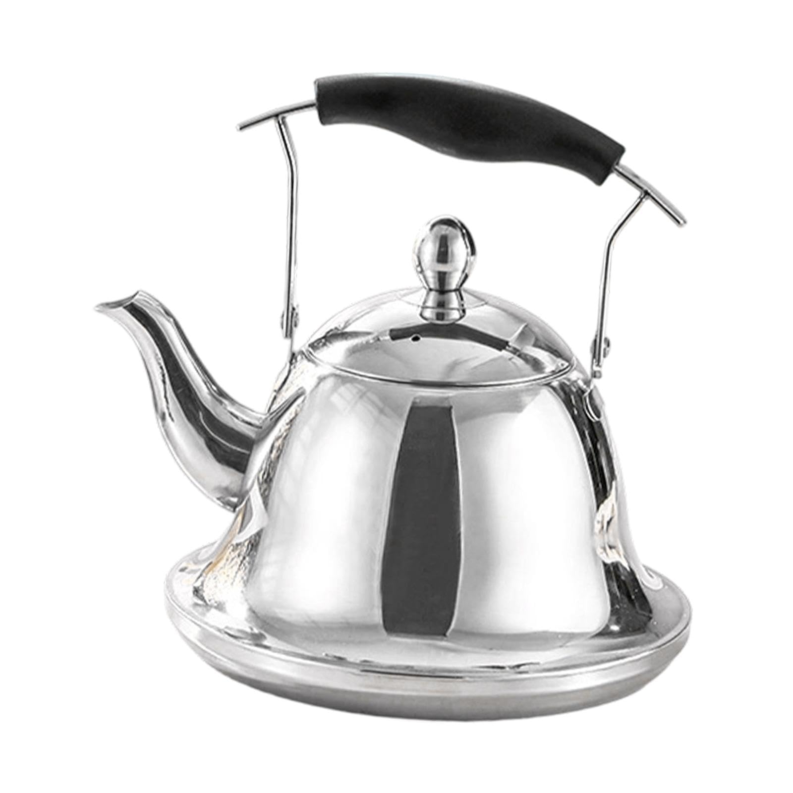 Hervidor de Acero Inoxidable Apto para Uso Alimentario con Asa Plegable, Pequeño Electrodoméstico de Cocina, Tetera de Ebullición Rápida, 2.0l Plata, Individual