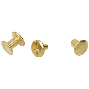 Weaver Leather Supply Solid Brass Chicago Screw Pack of 10, 14, Plain Sturdy Screw Posts, Rust-Resistant Leather Fasteners for Belts, Bags, and More