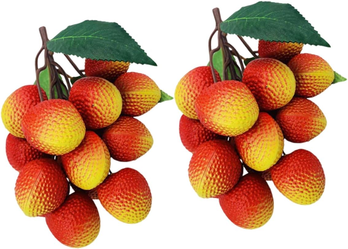 Cabilock Bunches of Realistic Artificial Fruit Models for Photography Home Decoration and Educational Props Vivid Simulation Total Leaves