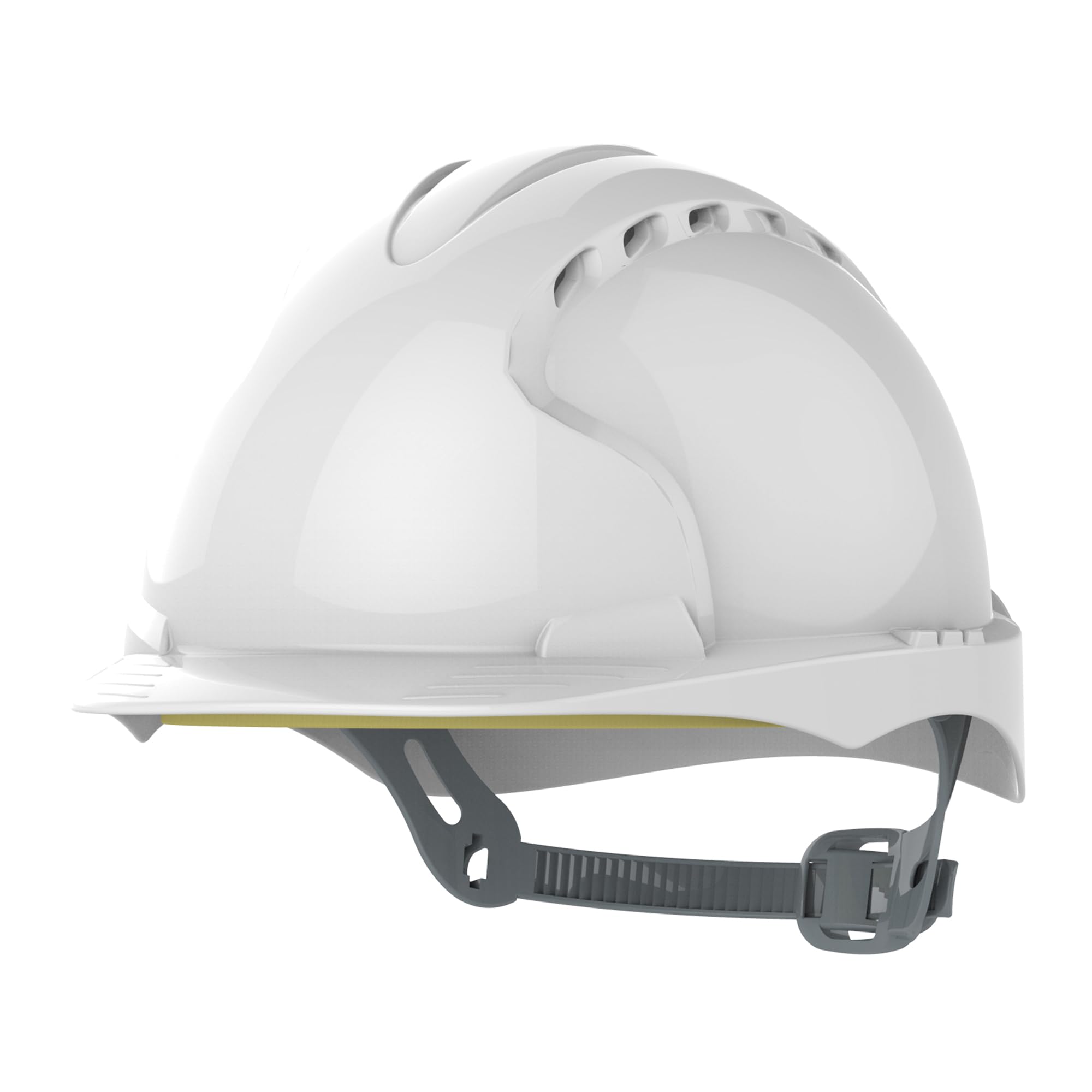 Jsp White Evo3 Comfort Plus Slip Ratchet Vented Safety Helmet,