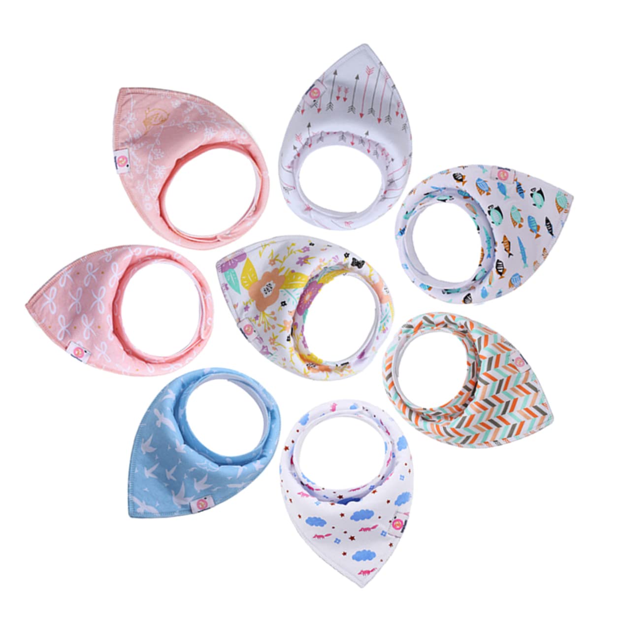 TOYANDONA 16piezas Bibs De Bandana Para Bebés Algodón y Absorbente Mantiene Seco Tu Niño Niña Dentición y Alimentación Diseños Modernos Para Niño Niña y Niñas
