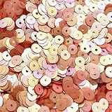 6mm Flat Sequins Peach Orange Transparent Matte Frosted Rainbow Made in USA