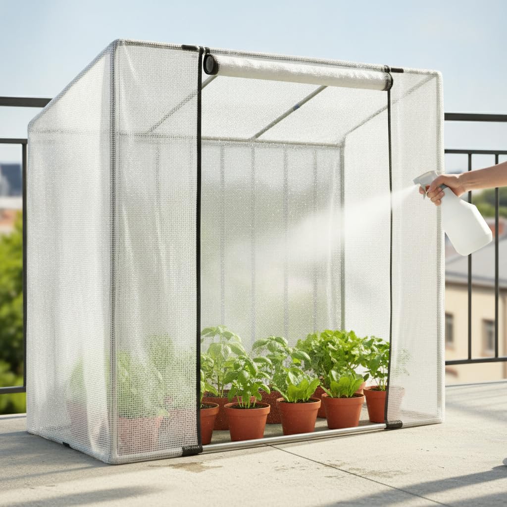 Kompaktes Foliengewächshaus für den Garten – Robustes Gewächshaus aus und Aluminium für Pflanzen , 0,7 m breit, 2 m lang (1,4/1,6 m) hoch