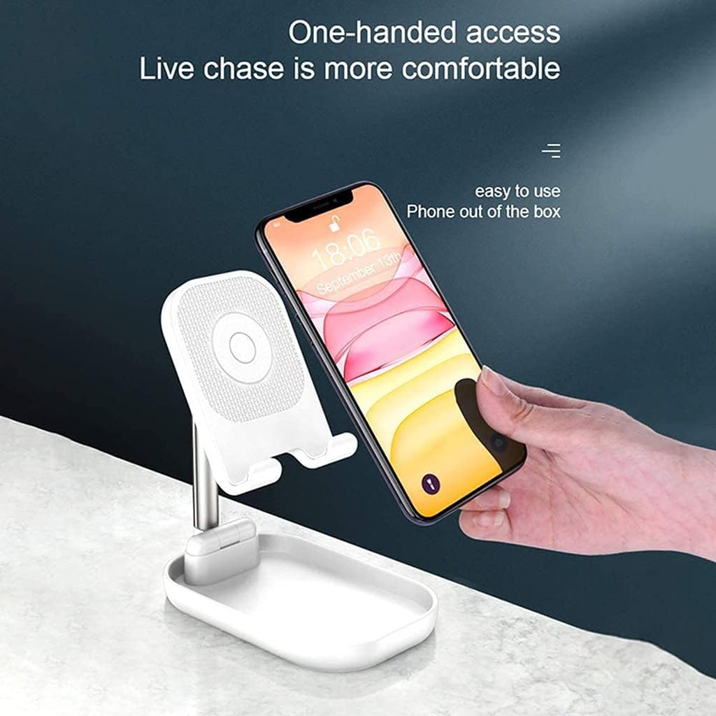 Cell Phone Stand, Angle Adjustable,Desktop Sturdy Aluminum Metal Holder,Compatible with Mobile Tablet