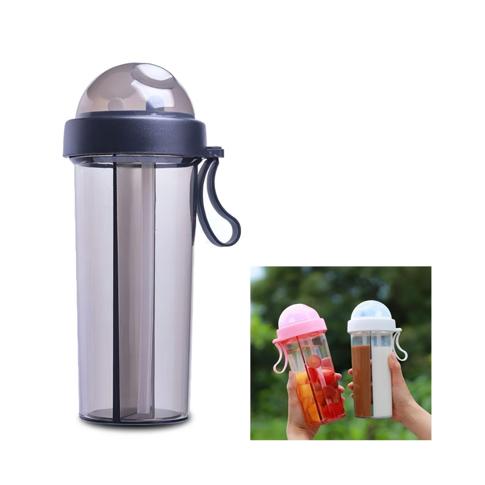 Amazon | デュアルユースストローボトル、シェーカーボトル、420ml