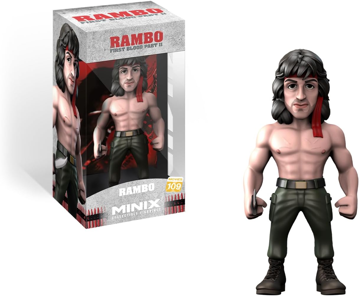 Minix - Movie #109 - Rambo - Rambo with Bandana - Collectible Figure 12 cm, Taille unique, MN14576