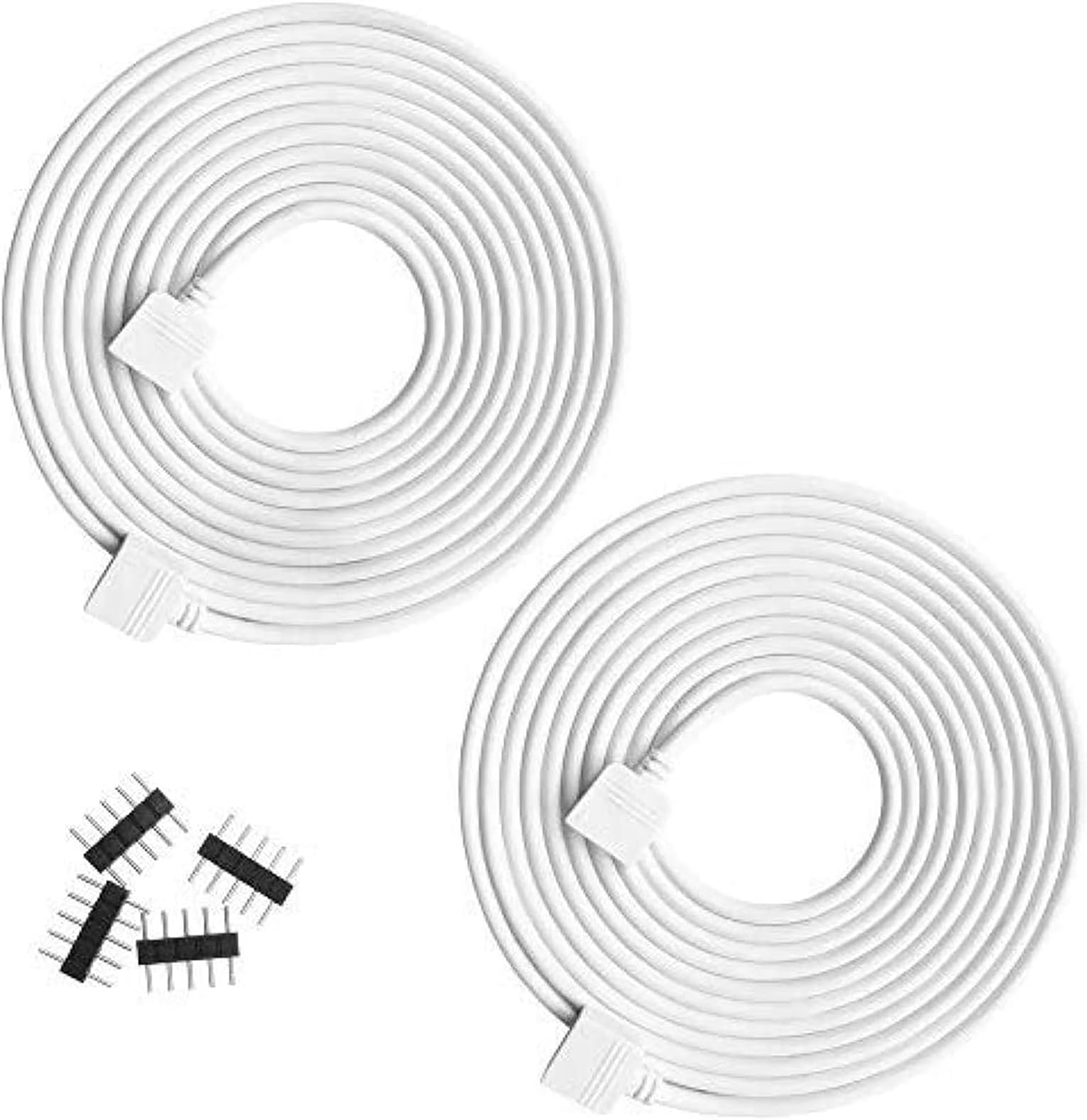 RGBZONE 2 Pack 5M 16.4ft 5pin Extension Cable Connect Female Plug to SMD 5050 RGBW LED Strip Light with Free 4pcs 5pin Connector