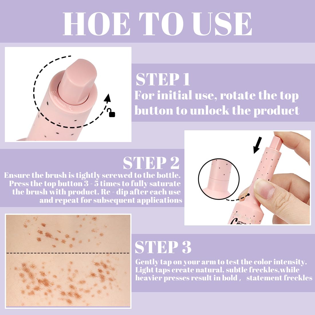 Penna per lentiggini liquida in micropolvere strumento di trucco per enne lentiggini naturali realistiche con speciale spugna per il trucco,