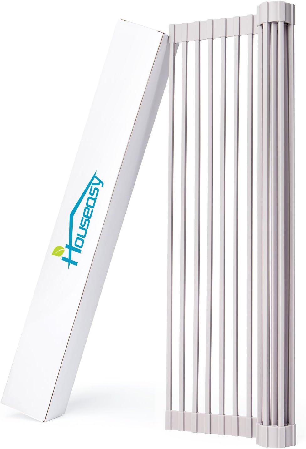 Houseasy Sink Multipurpose Roll-up Dish Drying Rack, Cooling Rack for Baked Goods, Grey