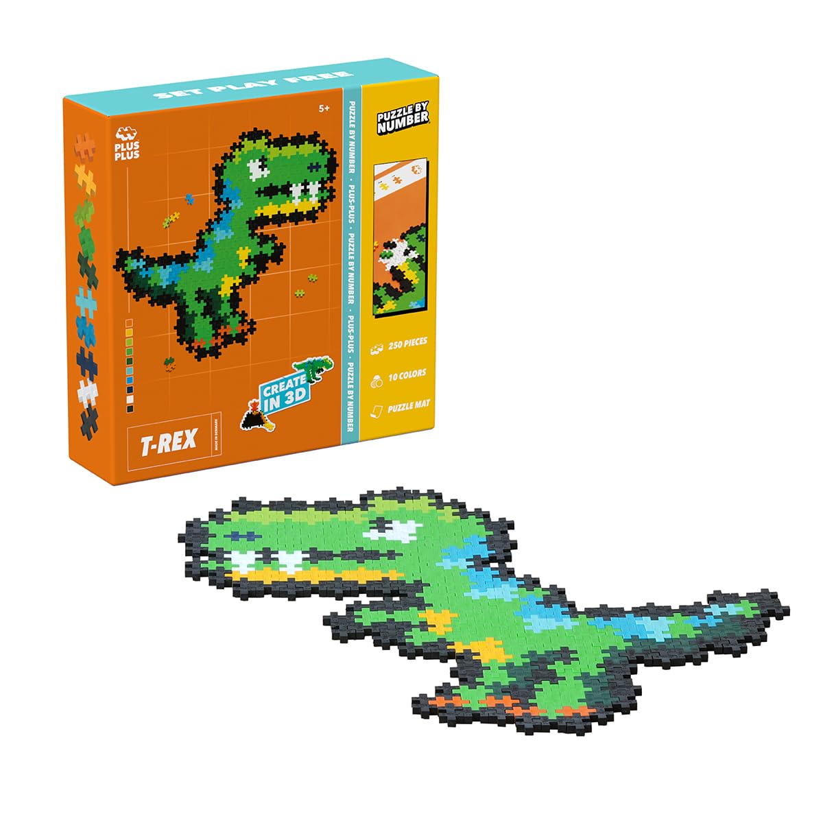 PLUS PLUS - Puzzle A Numeri Rocket 500 Pezzi - Gioco Di Costruzione Educativo Per Bambini Dai 3 Anni, Crea Un Mosaico A Forma Di Razzo, Sviluppa Creatività E Motricità Fine