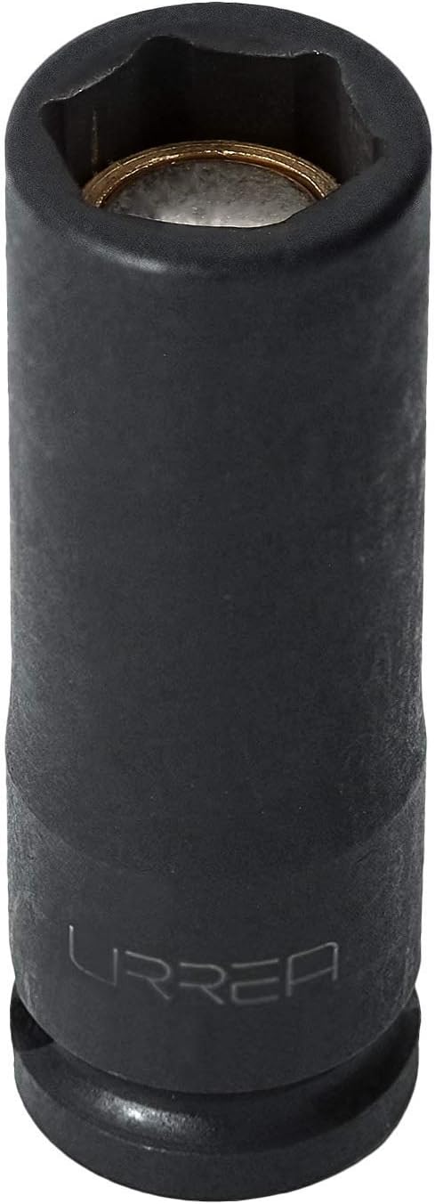 URREA Deep Impact Socket - 7/16" 6-Point Magnetic Socket with 3/8" Drive & Black Oxide Coating - 7714HM