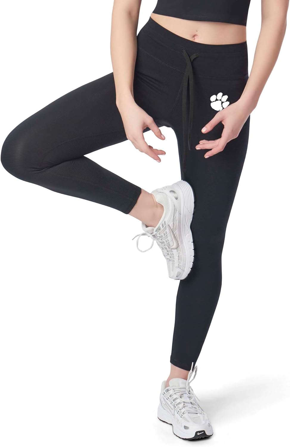 NCAA High Waisted Rib Legging, Tummy Control with Drawstring, Comfy and Stretchy