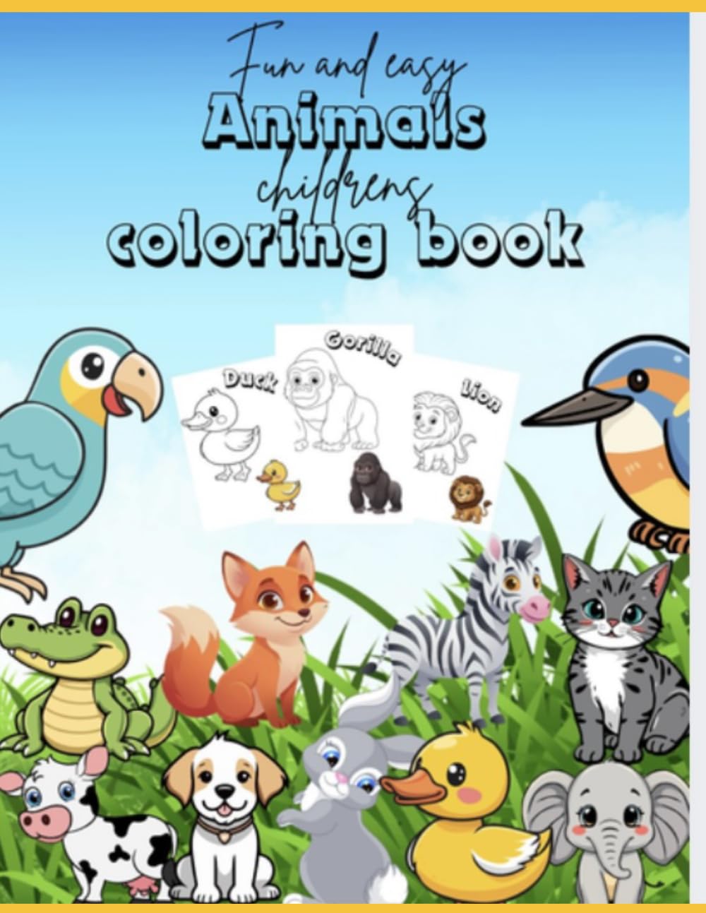 Fun and easy animals children’s coloring book