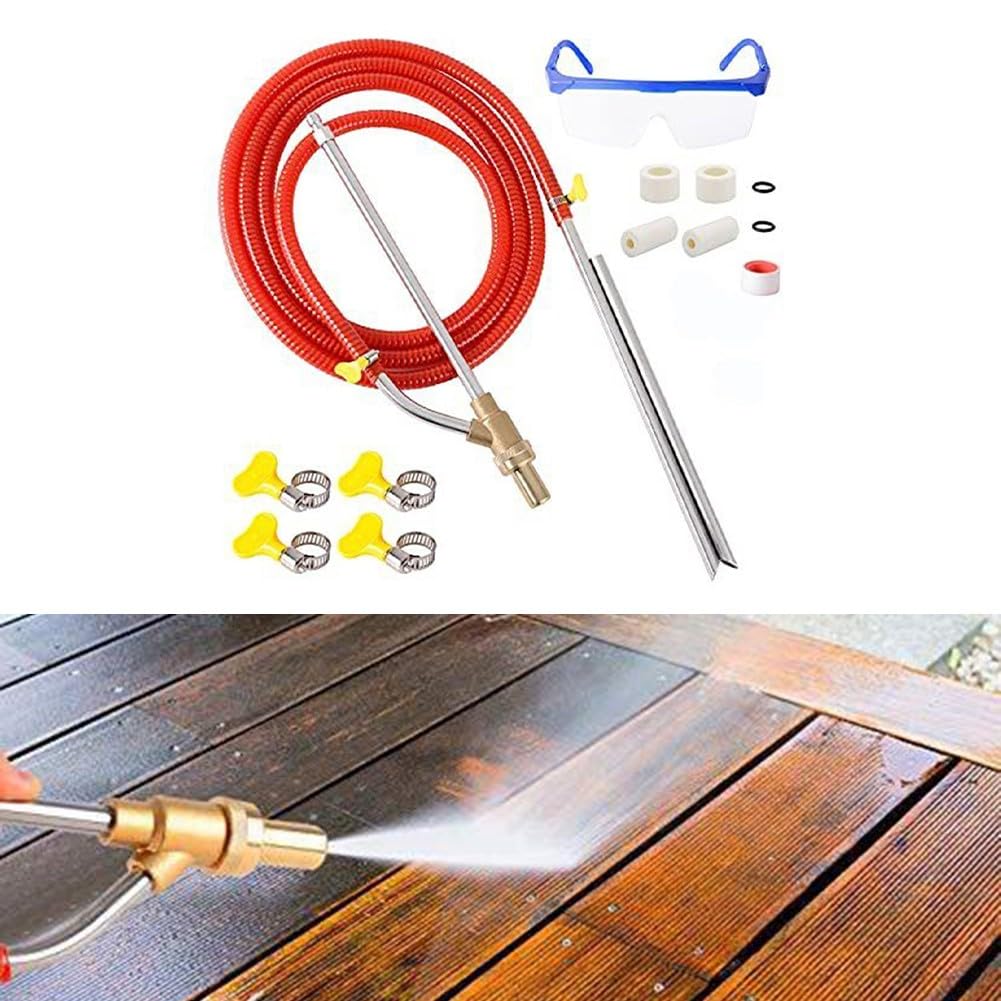 Kit de chorro de arena para lavadora a presión, accesorio de chorro de arena húmedo de latón y acero inoxidable, 5000 PSI, pieza de repuesto para lavadora a presión