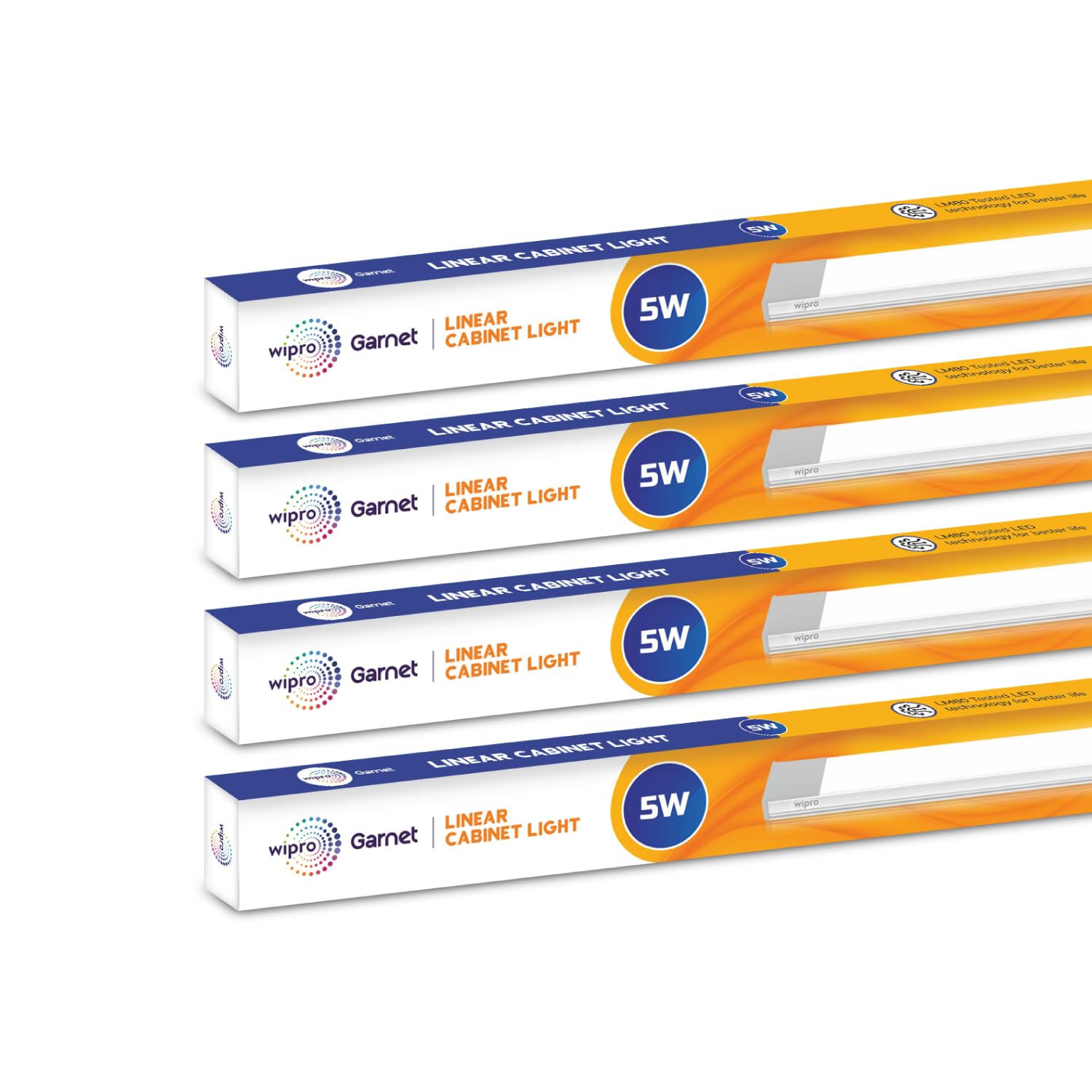 Wipro Garnet Linear under Cabinet Light | Warm White (2700K) | Comforting Light for home, kitchen, drawing room cabinets | 5w LED Light with surge protection upto 2.5KV | 1FT Light | Pack of 4-image-44