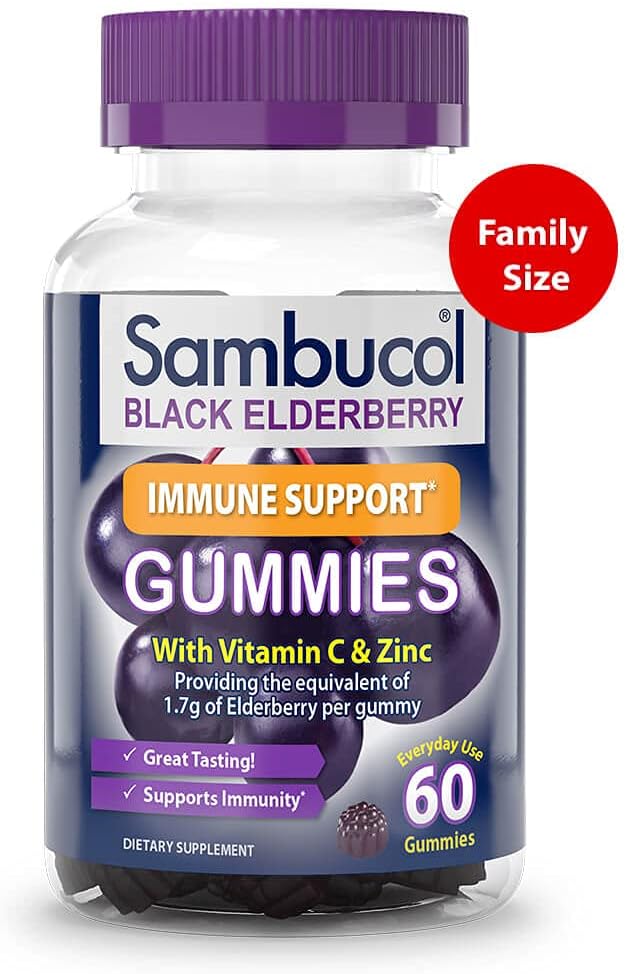Sambucol Black Elderberry Gummies, 60 Count : Health & Household