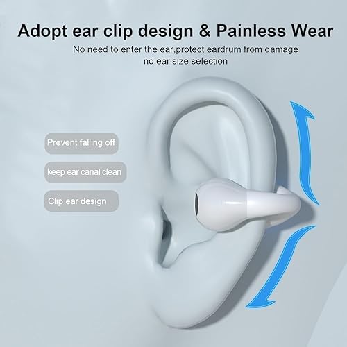 Miniatura 6 de Auriculares de oreja abierta, auriculares de conducción ósea, auriculares con clip Bluetooth 5.3, auriculares inalámbricos con pantalla
