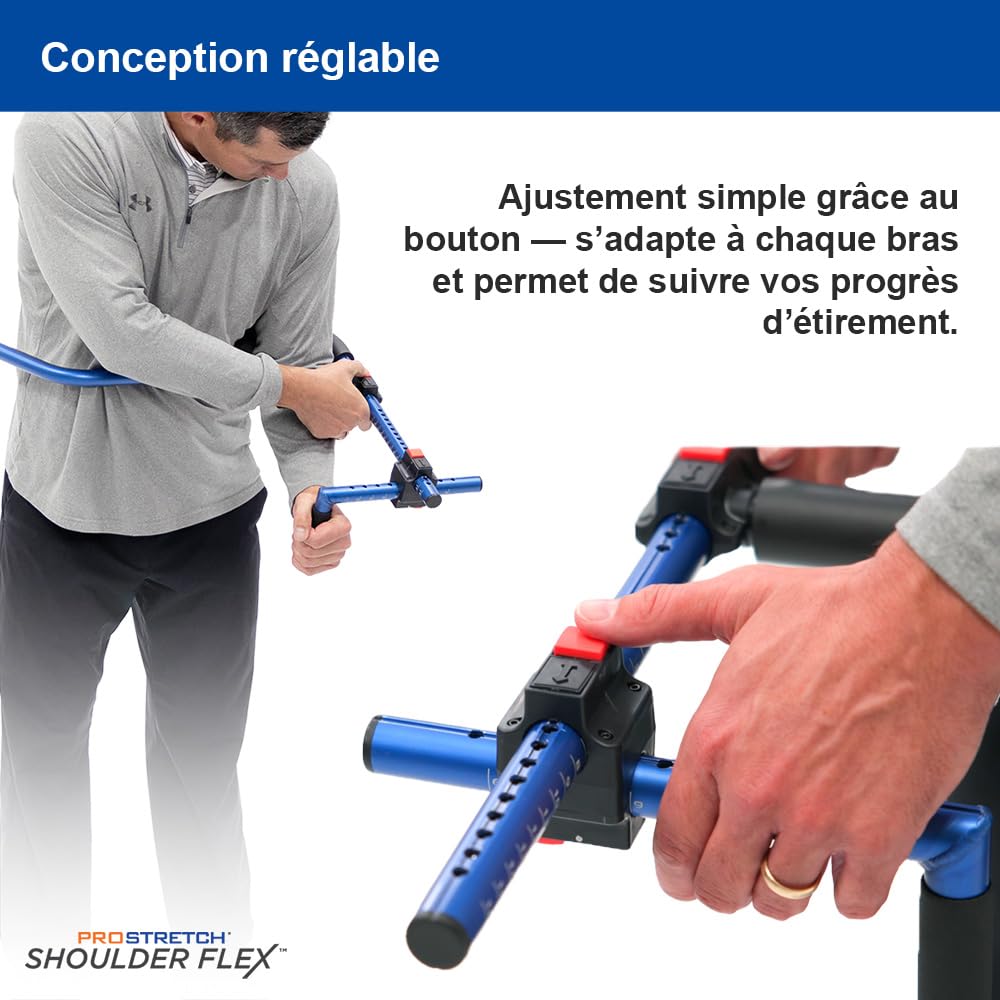 ProStretch Shoulder Flex- Outil de stretching pour la physiothérapie à domicile pour la coiffe des rotateurs et l'épaule gelée. Améliore la récupération, la flexibilité, le confort. Compact, portable.