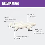 MAAC10 Suplemento Trans Resveratrol de 500 mg (grado farmacéutico micronizado 99% extracto de trans-resveratrol puro + BioPerine para una absorción superior) (2 cápsulas de 250 mg de 60 unidades)