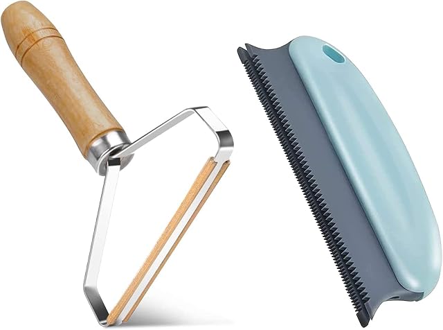Pro Lint Remover- Carpet Scraper Tool- Reusable Pet Hair Remover, Metal Lint Roller for Cleaning Pet Hair on Clothes,Rugs,Pet Bed,Sofa,Blue Carpet Brush for Car,Shaggy Plush Rugs,Delicate Sofa,Blanket