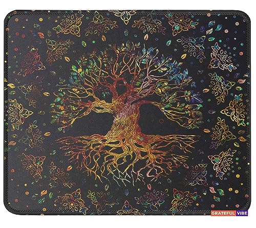 Spiral Tree of Life Namaste Flower Chakras Zen Mouse Pad Lotus Flowers Serenity Mousemat Gift for Buddha Mouse Pad 9.5 Inches