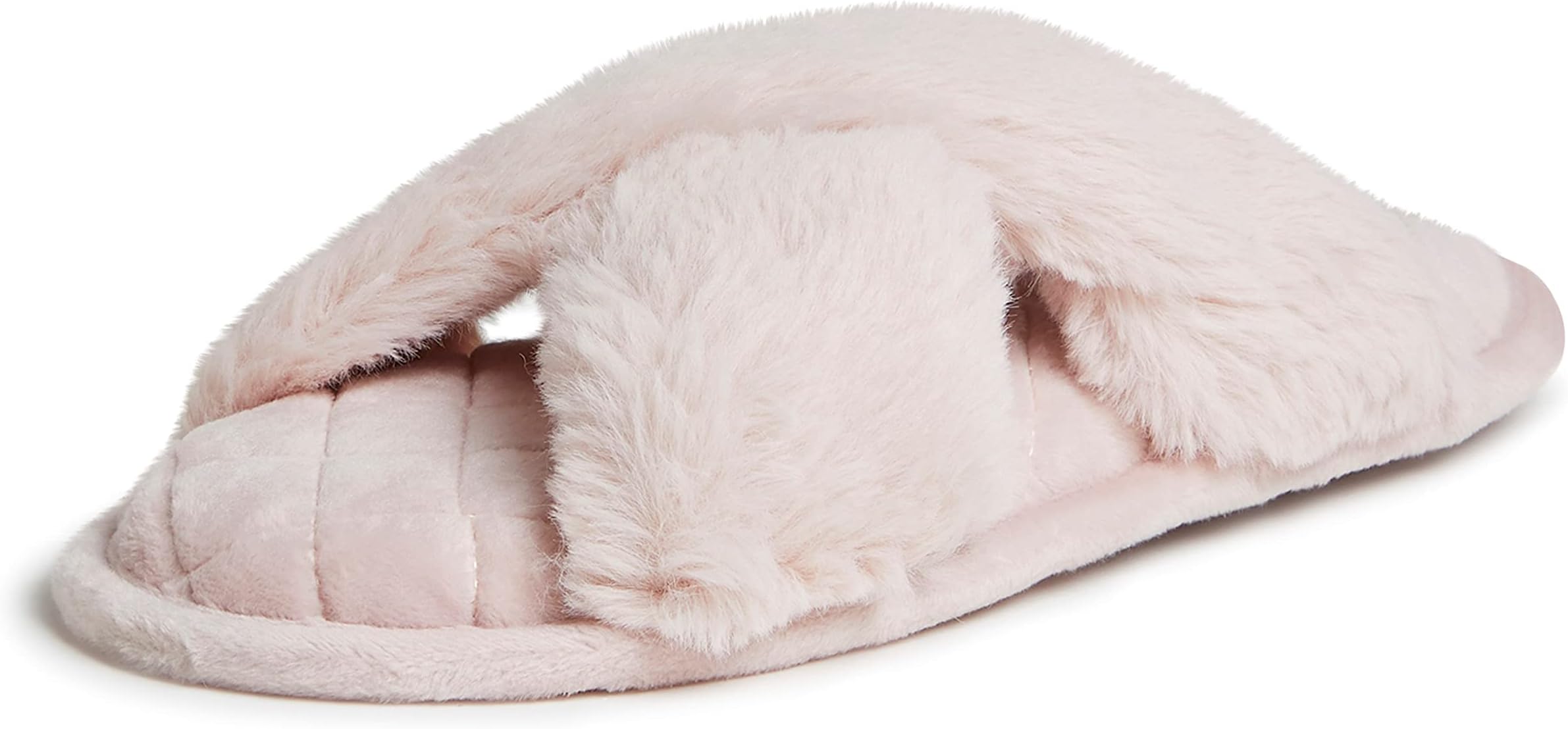 DearfoamsWomen's Jessica faux faux fur Cross Band Slide Slipper
