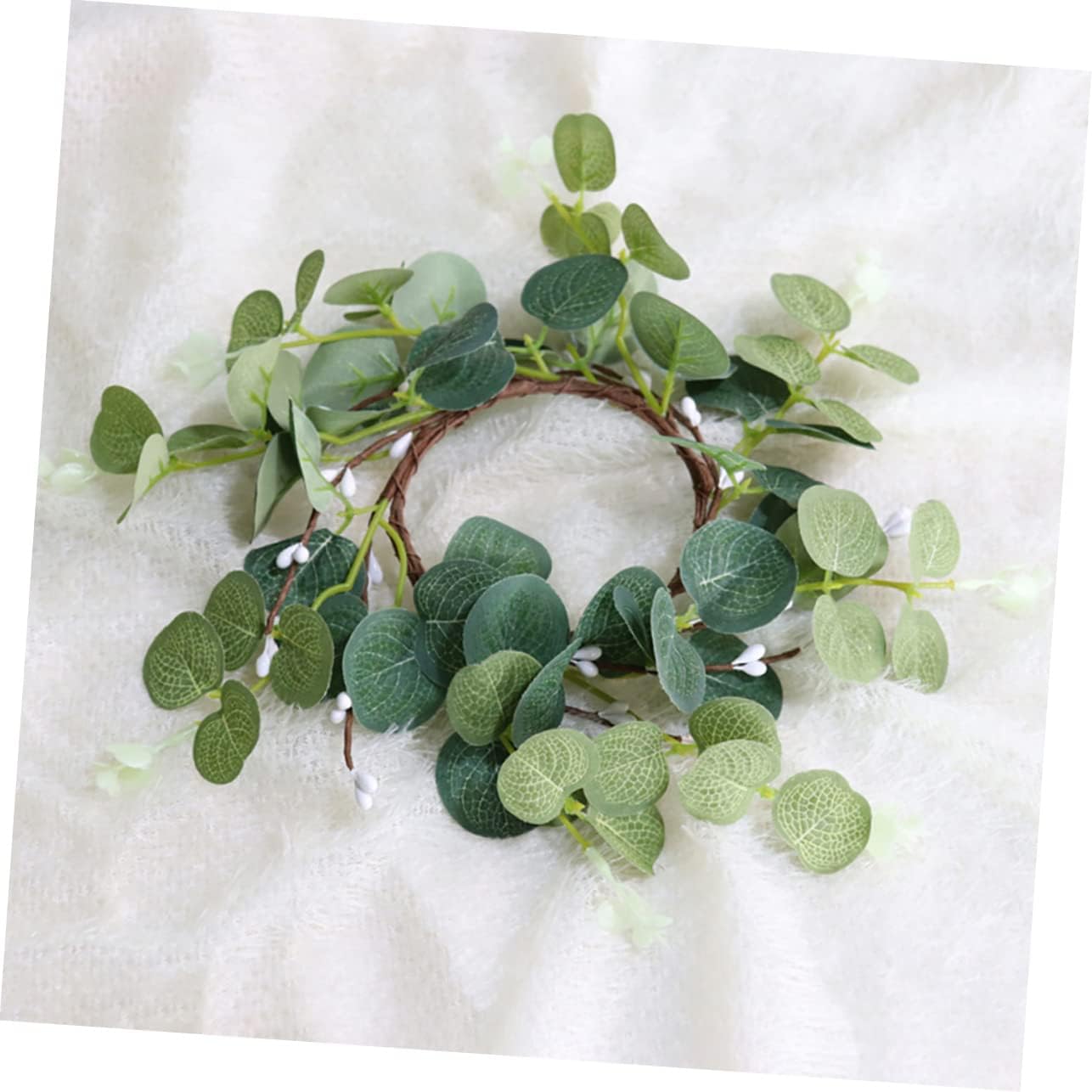 NOLITOY 12pcs Boho Wreaths Table Candle Ring Flower Candle Rings Wreaths Bulk Decorations