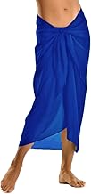 TOSKATOK Women Girls Sexy Cover Up Elegant Beach Dress Skirt Up Sarong in Solid Colours