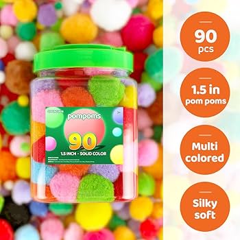 Amazon.com: Eppingwin 90PCS Multicolor Pom Poms,1.5 Inch