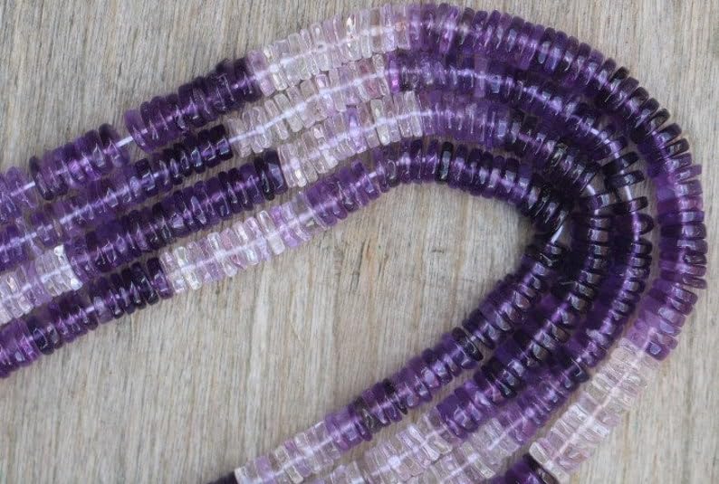 Améthyste violette naturelle heishi : perles de rechange contre les bijoux ternes