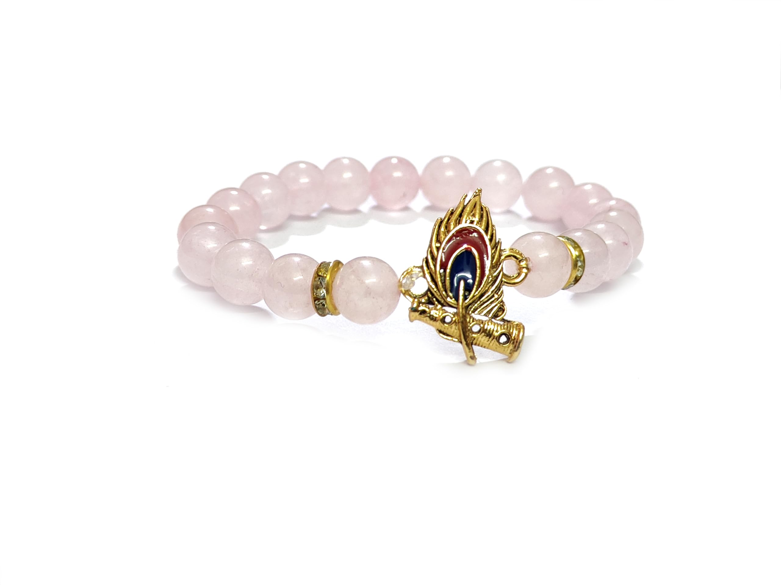 ASTROGHAR Shri Krishna Ji Flute And peacock’s feather Rose Quartz Lucky Charm Crystal Bracelet (B0CVL2MTFM) Amazon Price History, Amazon Price Tracker