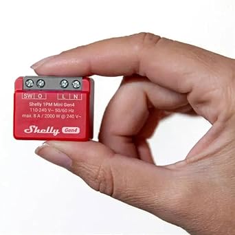 Shelly 1PM Mini Gen4 Smart Switch, Wi-Fi, Matter & Zigbee, 1-Channel 8A