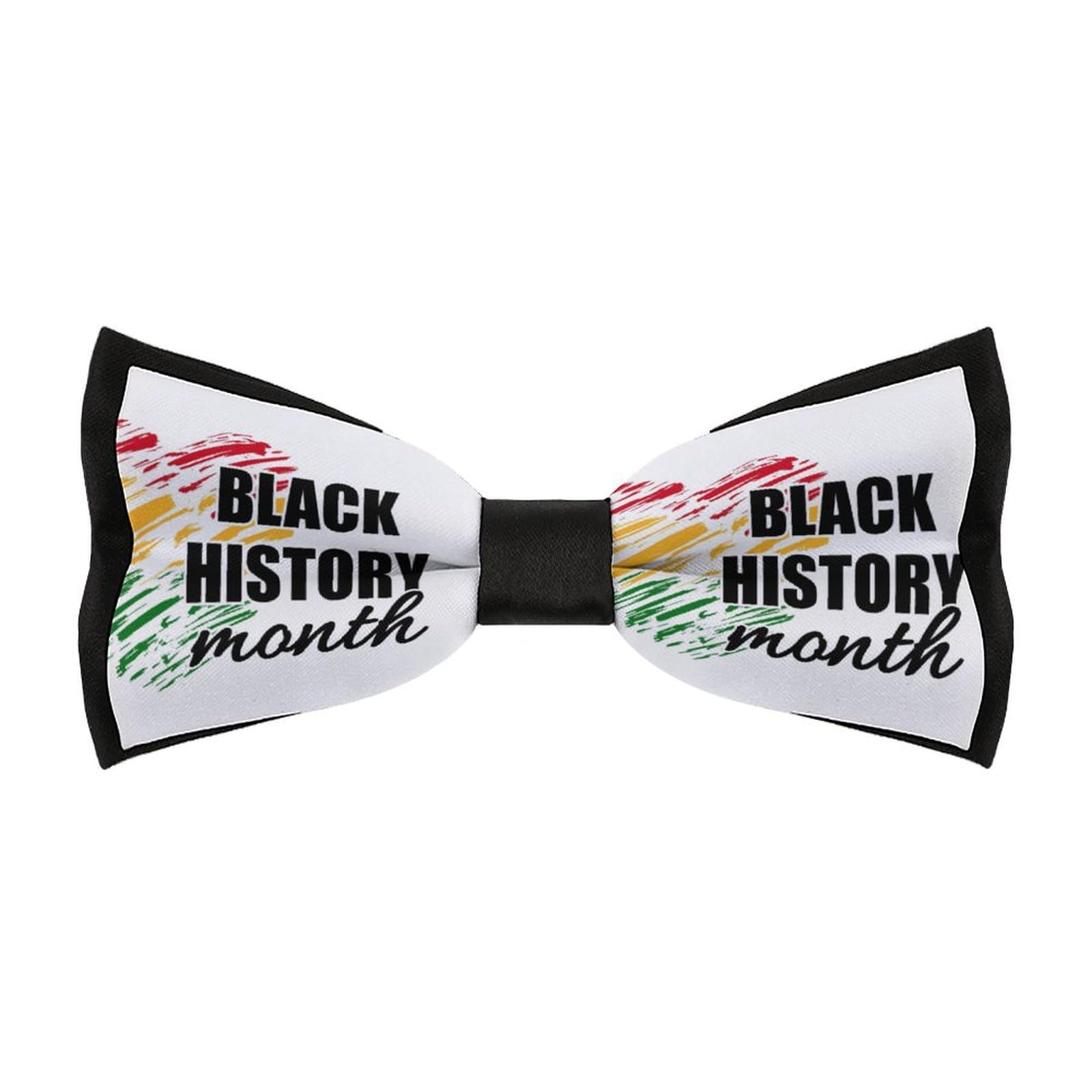 Jyyau Black History Month Bow Tie Adjustable Necktie For Men Business Fashion Pre-tied Tie Neckwear Novelty Accessory For Weddings Party Festival