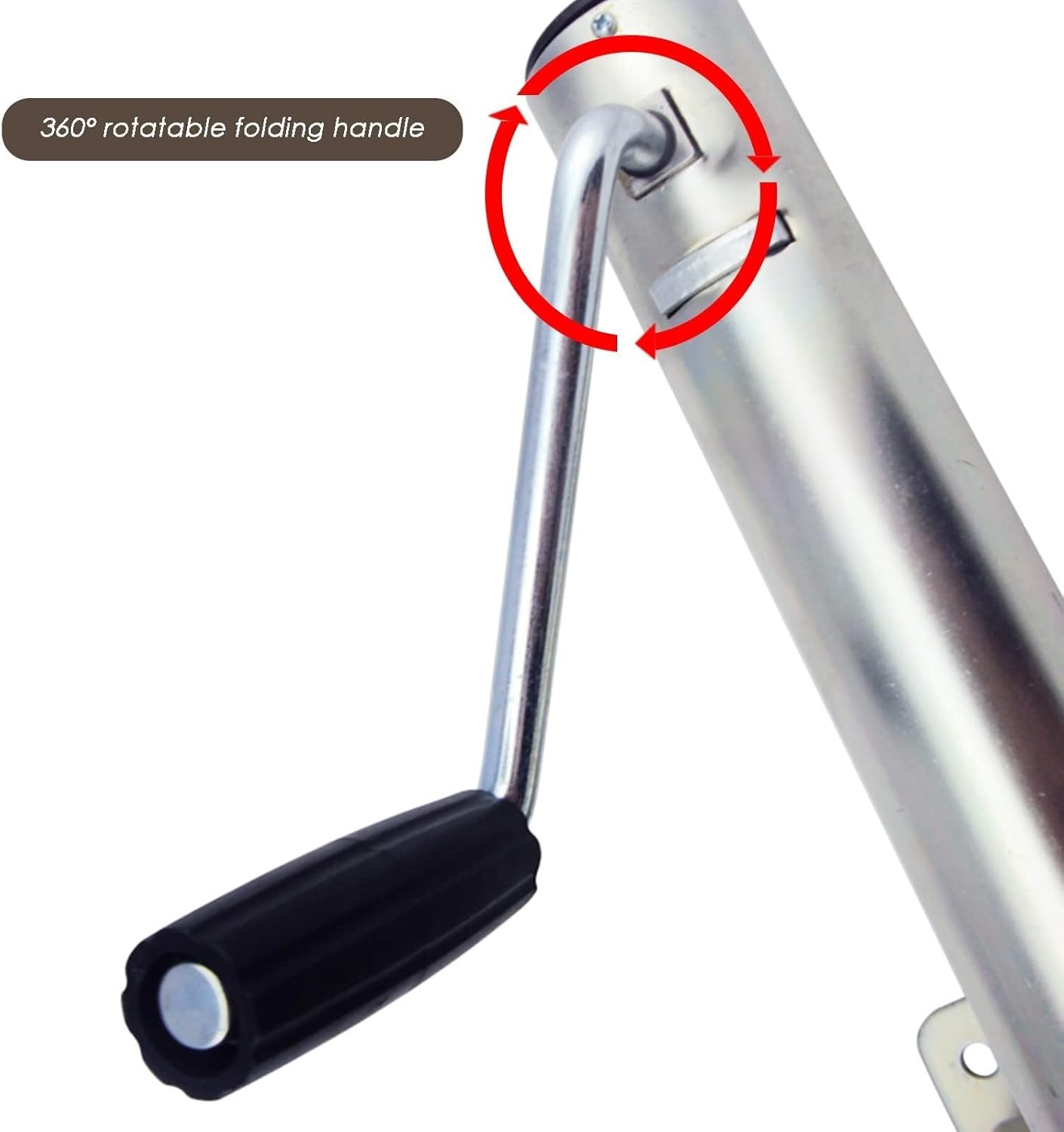 Bolt-On Swivel Tongue Jack - Beach Boat Trailer Jack, Lift Swivel Trailer Jack, Heavy Duty Boat Trailer Jack with 8'' Wheels, 10" Lift, 1500 Lbs,for Travel Ca