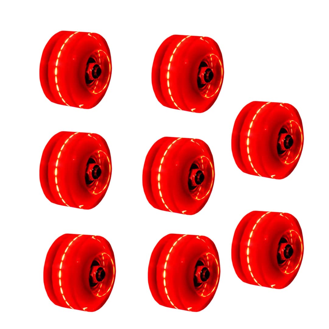 Paquete de 8 ruedas iluminadas de 58 x 32 mm con rodamientos para patines de cuatro o accesorios de patinaje de doble fila al aire libre o monopatín