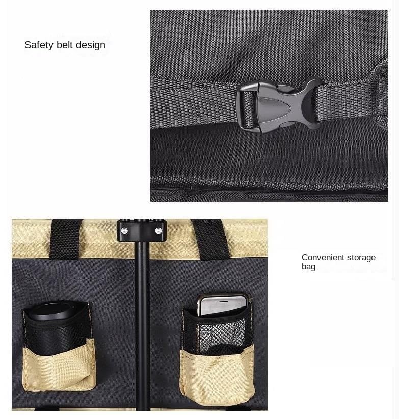 Carretilla plegable utilitaria para exteriores IRYZE, carrito de compras portátil con ruedas giratorias 360° y manija ajustable miniatura 4