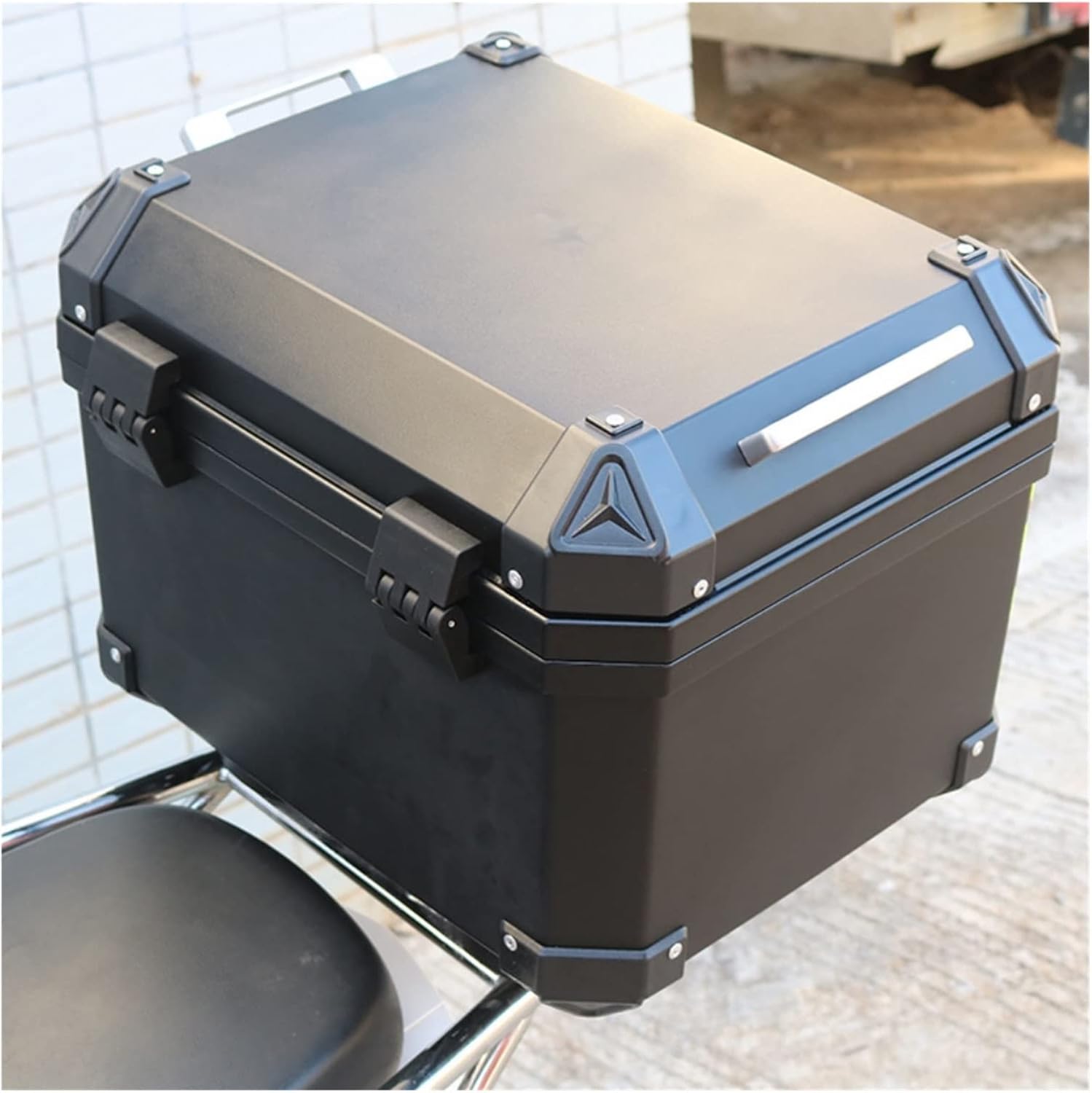 Motorcycle Rear Case 48L Universal Water Resistant With Lock Backrest Cushion Trunk Tail Luggage Box For Helmets Luggages Black 1 - View #9