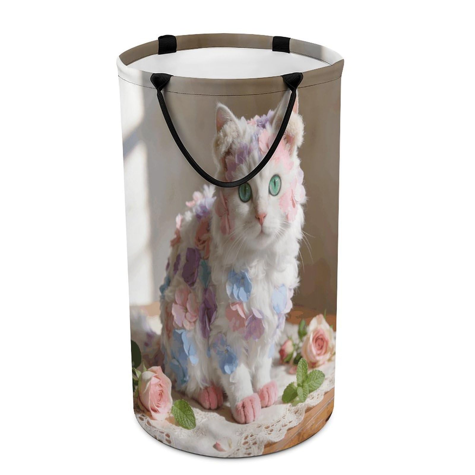 Flannel Laundry Hamper 86L Waterproof Collapsible Clothes Basket with Double Handles Freestanding Foldable Laundry Basket Large Clothes Hamper for Bathroom