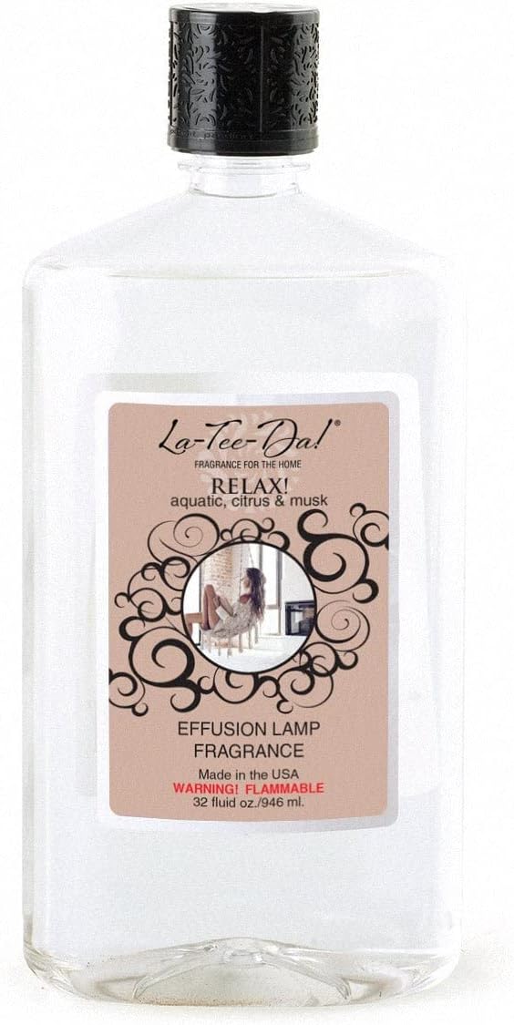 La-Tee-Da Effusion Lamp Fragrance - Relax! - 32 Ounce - (Aquatic Citrus & Musk Scent),